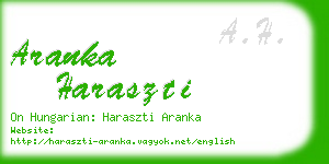 aranka haraszti business card